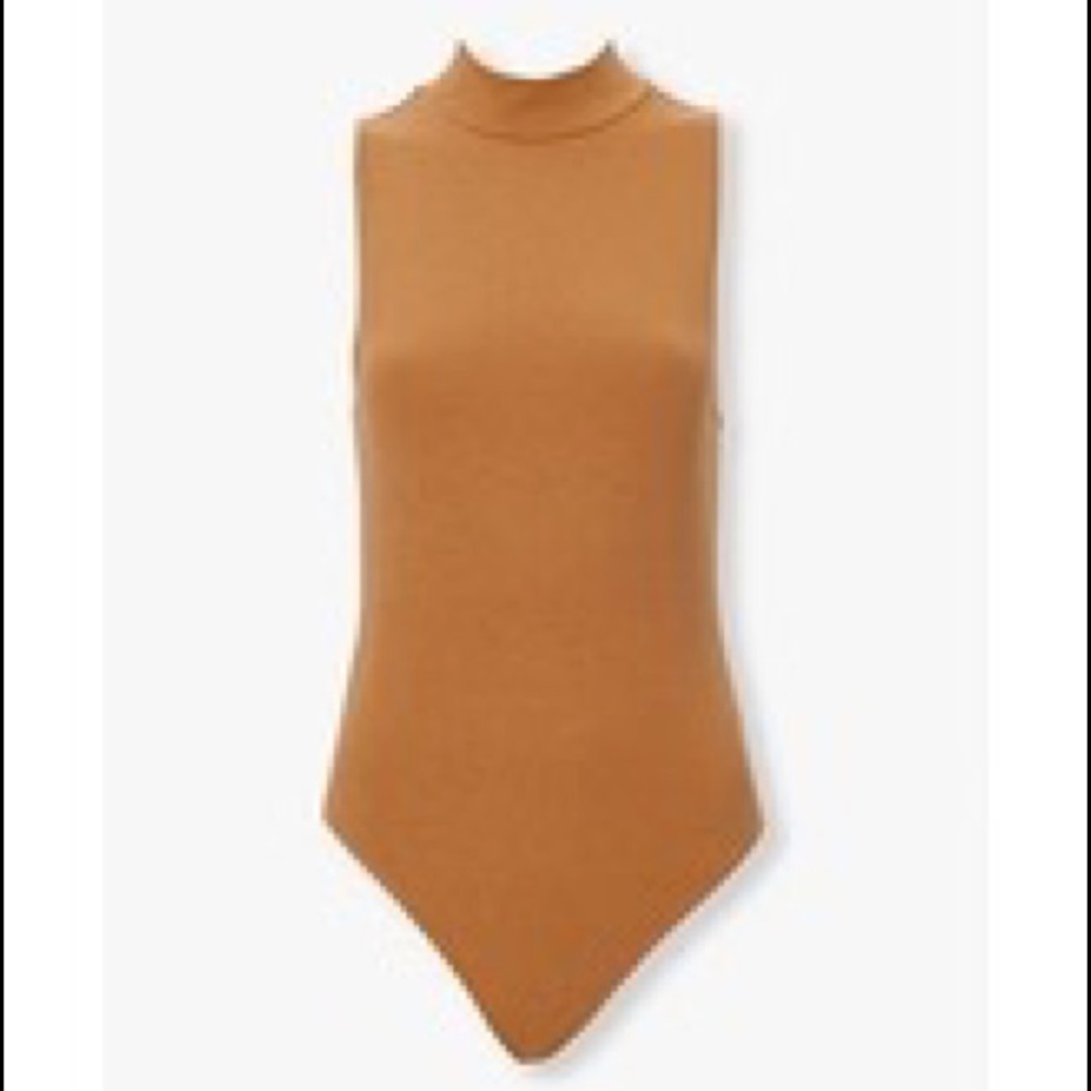 Forever 21 Rust Mock Neck Sleeveless Bodysuit